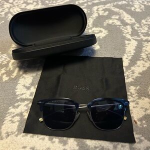 Hugo Boss Sunglasses. Blue frame/lenses, with branded case and cleaning cloth